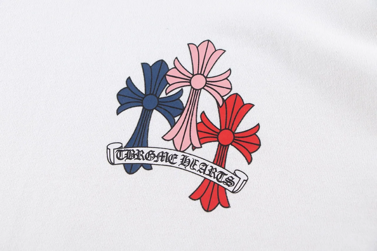 P290 Chrome Hearts Chrome Hearts Sanskrit Letter Print Phantom Color Cross Sweatshirt Size: S M L XL Color: Black, White
